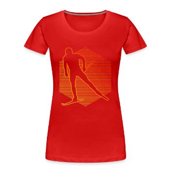 Ski de fond Classique Ski de fond Ski de fond Patinage - T-shirt bio Premium Femme - rouge - Devant - Mia (176cm)