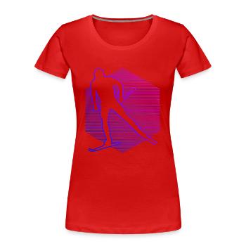 Women's Cross-Country Classic Cross-Country Skating Cross-Country Skating - Women's Premium Organic T-Shirt - red - Front - Mia (176cm)