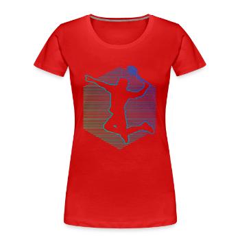 Joueur de badminton masculin Badminton Badminton Badminton - T-shirt bio Premium Femme - rouge - Devant - Mia (176cm)