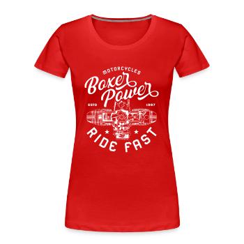 BoxerMotor Series Moto Chopper Biker Cadeau - T-shirt bio Premium Femme - rouge - Devant - Mia (176cm)