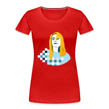 Blonde - Women's Premium Organic T-Shirt - red - Front - Mia (176cm)