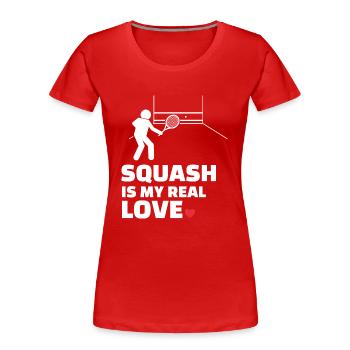 J’adore le squash - T-shirt bio Premium Femme - rouge - Devant - Mia (176cm)