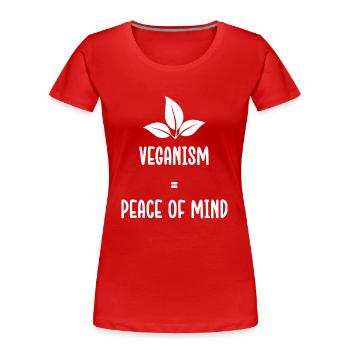 Vegan Geschenksidee für Veganer - Frauen Premium Bio T-Shirt - Rot - Vorne - Mia (176cm)