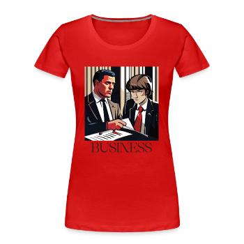 BUSINESS - Frauen Premium Bio T-Shirt - Rot - Vorne - Mia (176cm)
