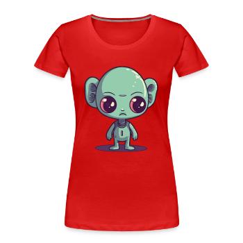 Alien - Women's Premium Organic T-Shirt - red - Front - Mia (176cm)