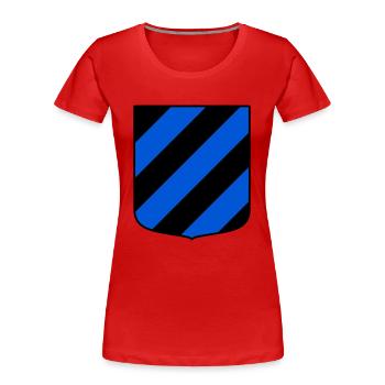 Dunkelblau - Frauen Premium Bio T-Shirt - Rot - Vorne - Mia (176cm)
