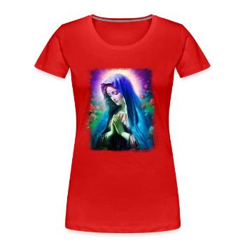 Sainte Marie Marie Vierge Marianne Vierge Marie Sainte - T-shirt bio Premium Femme - rouge - Devant - Mia (176cm)