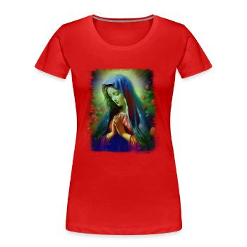 Sainte Marie Marie Vierge Marianne Vierge Marie Sainte - T-shirt bio Premium Femme - rouge - Devant - Mia (176cm)