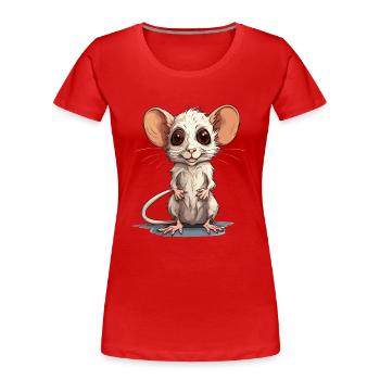 souris mignonne - T-shirt bio Premium Femme - rouge - Devant - Mia (176cm)