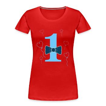 1st birthday boy - Women's Premium Organic T-Shirt - red - Front - Mia (176cm)
