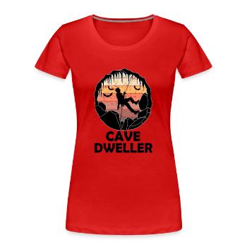 Cave Dweller - Spéléologie - Cave Explorer Spéléologie - T-shirt bio Premium Femme - rouge - Devant - Mia (176cm)