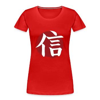 Faith Kanji - Women's Premium Organic T-Shirt - red - Front - Mia (176cm)