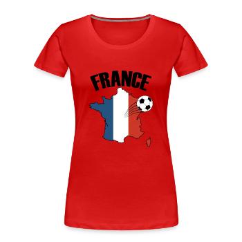 Frankreich-Flagge Französischer Fußballfan - Frauen Premium Bio T-Shirt - Rot - Vorne - Mia (176cm)