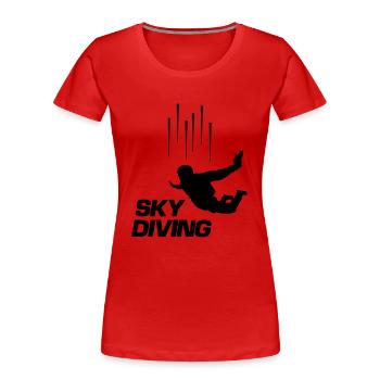 Sky Diving - Women's Premium Organic T-Shirt - red - Front - Mia (176cm)