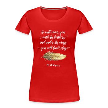 Christliches Zitat - Frauen Premium Bio T-Shirt - Rot - Vorne - Mia (176cm)