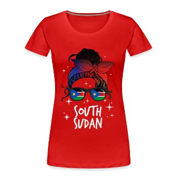 Sud Soudan - T-shirt bio Premium Femme - rouge - Devant - Mia (176cm)