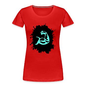 splatter bizeps - Frauen Premium Bio T-Shirt - Rot - Vorne - Mia (176cm)