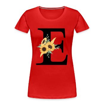Sonnenblume Blumen E-Brief - Frauen Premium Bio T-Shirt - Rot - Vorne - Mia (176cm)
