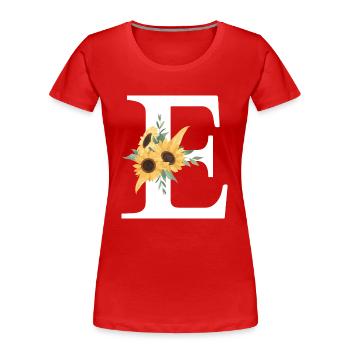Sonnenblume Blumen E-Brief - Frauen Premium Bio T-Shirt - Rot - Vorne - Mia (176cm)