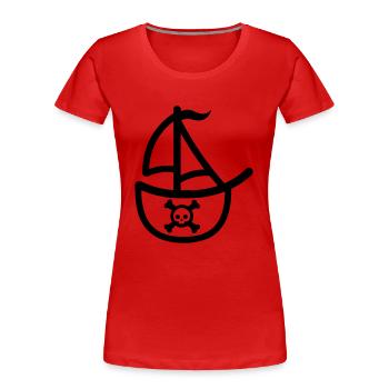 Bateau pirate - T-shirt bio Premium Femme - rouge - Devant - Mia (176cm)