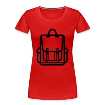 Backpack - Women's Premium Organic T-Shirt - red - Front - Mia (176cm)