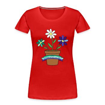 fleurs gaies - T-shirt bio Premium Femme - rouge - Devant - Mia (176cm)
