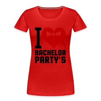i love bachelor partys - Frauen Premium Bio T-Shirt - Rot - Vorne - Mia (176cm)