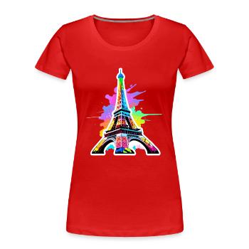 Eiffel tower #18 - T-shirt bio Premium Femme - rouge - Devant - Mia (176cm)