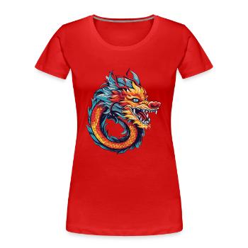 dragon china - Frauen Premium Bio T-Shirt - Rot - Vorne - Mia (176cm)