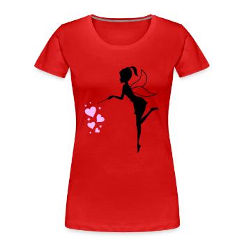 fee elfe herzen - Frauen Premium Bio T-Shirt - Rot - Vorne - Mia (176cm)
