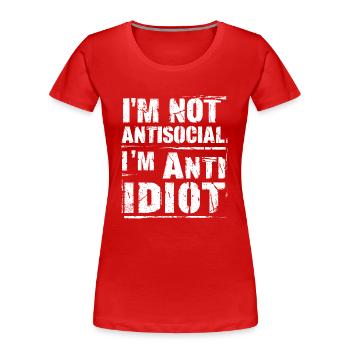 Not a fan of humans - Women's Premium Organic T-Shirt - red - Front - Mia (176cm)