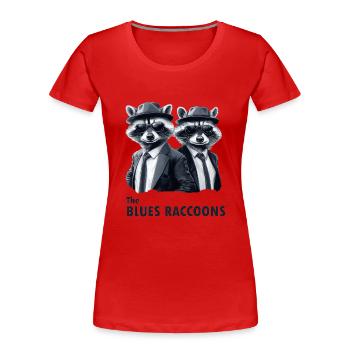 The Blues Raccoons 3 - Frauen Premium Bio T-Shirt - Rot - Vorne - Mia (176cm)