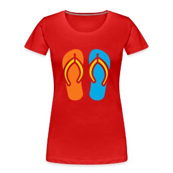 Flip flops - Women's Premium Organic T-Shirt - red - Front - Mia (176cm)
