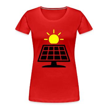 Photovoltaik Anlage Solar Panele - Frauen Premium Bio T-Shirt - Rot - Vorne - Mia (176cm)