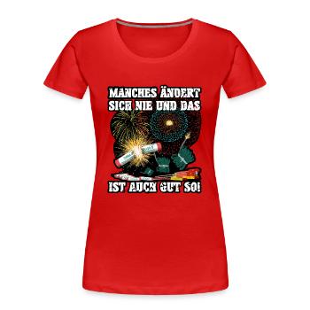 Pyro - Frauen Premium Bio T-Shirt - Rot - Vorne - Mia (176cm)