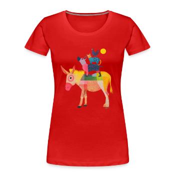 Stadtmusikanten "Artwork" - Frauen Premium Bio T-Shirt - Rot - Vorne - Mia (176cm)