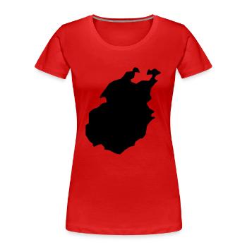 Paros - T-shirt bio Premium Femme - rouge - Devant - Mia (176cm)