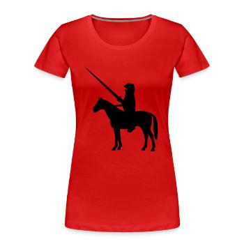 chevalier - T-shirt bio Premium Femme - rouge - Devant - Mia (176cm)