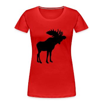 Stattlicher schwedischer Elch Älg Moose Schweden - Frauen Premium Bio T-Shirt - Rot - Vorne - Mia (176cm)