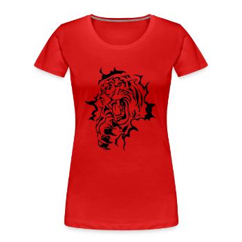 Tiger - Frauen Premium Bio T-Shirt - Rot - Vorne - Mia (176cm)