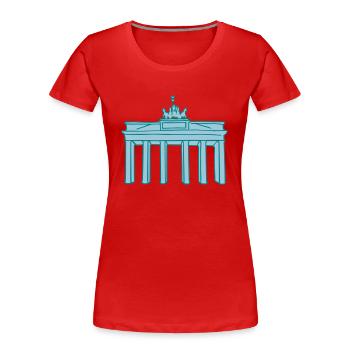 BrandenburgerTor Berlin 2 - Frauen Premium Bio T-Shirt - Rot - Vorne - Mia (176cm)