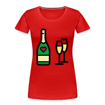 oder Sekt zum Valentinstag - Frauen Premium Bio T-Shirt - Rot - Vorne - Mia (176cm)