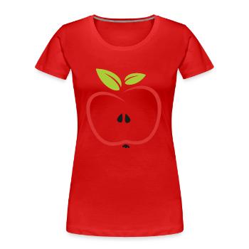 Apfel - Frauen Premium Bio T-Shirt - Rot - Vorne - Mia (176cm)