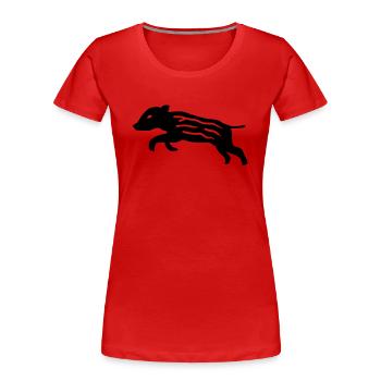 frischling wildschwein baby wald tier natur jagd - Frauen Premium Bio T-Shirt - Rot - Vorne - Mia (176cm)