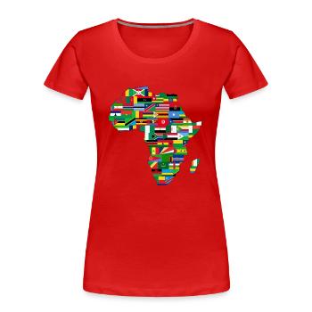 AFRICA AFRICA CONTINENT GIFTS - Women's Premium Organic T-Shirt - red - Front - Mia (176cm)
