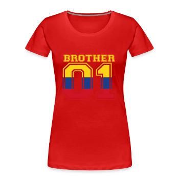 brother brother 01 king Colombia - Women's Premium Organic T-Shirt - red - Front - Mia (176cm)