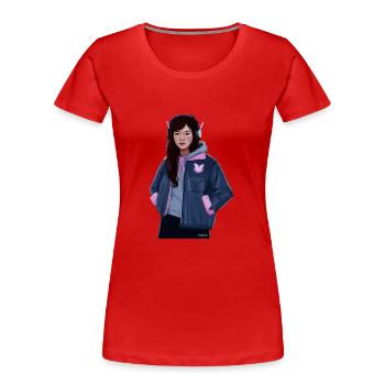 D Va - T-shirt bio Premium Femme - rouge - Devant - Mia (176cm)