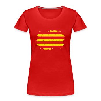 Roots roots Flag homeland Country estelada katalani - Women's Premium Organic T-Shirt - red - Front - Mia (176cm)