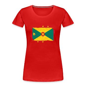 Roots roots flag homeland country Grenada png - Women's Premium Organic T-Shirt - red - Front - Mia (176cm)