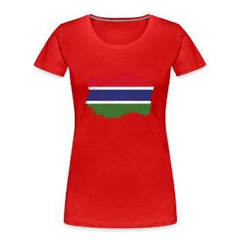 Roots Wurzeln Flagge heimat Land Gambia png - Frauen Premium Bio T-Shirt - Rot - Vorne - Mia (176cm)